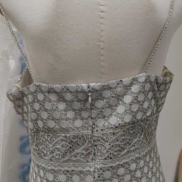 BARI JAY FORMAL/PROM FULL LENGTH GOWN WITH RHINESTONE SPAGHETTI STRAPS SIZE13/14 - Picture 4 of 14